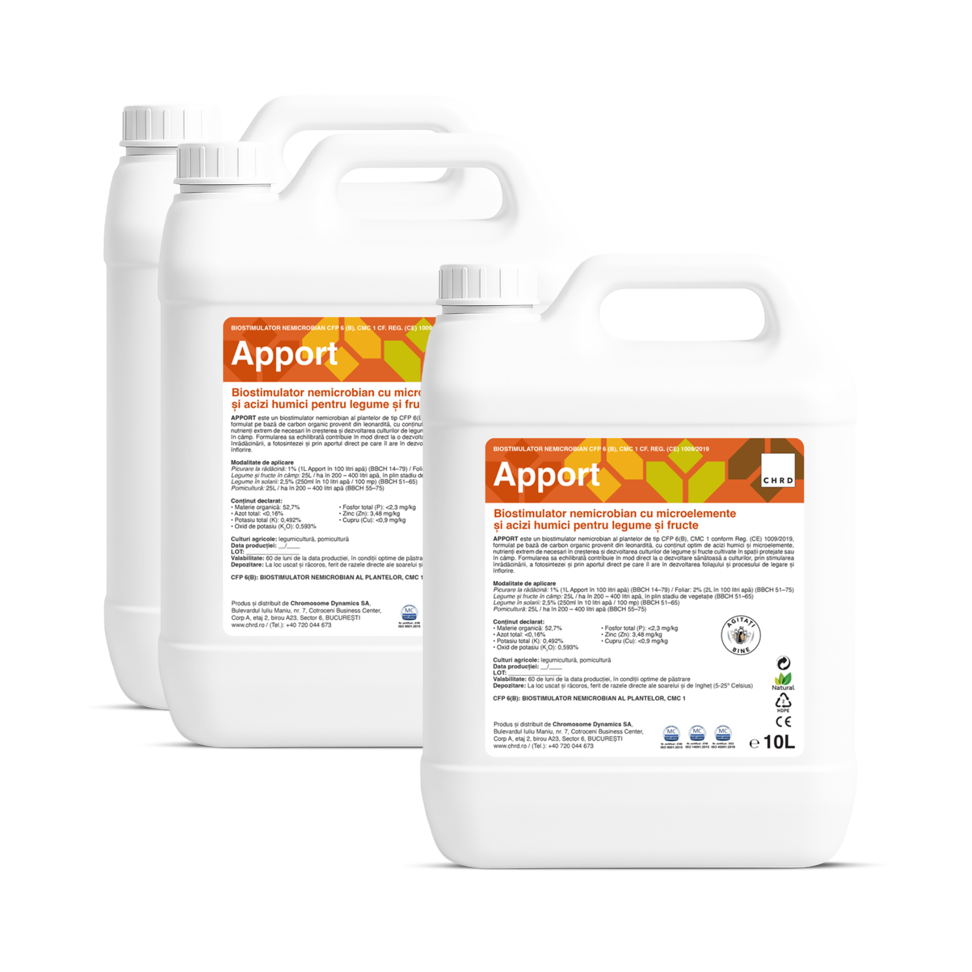 (2+1 GRATIS) APPORT, Biostimulator nemicrobian pentru legume și fructe
