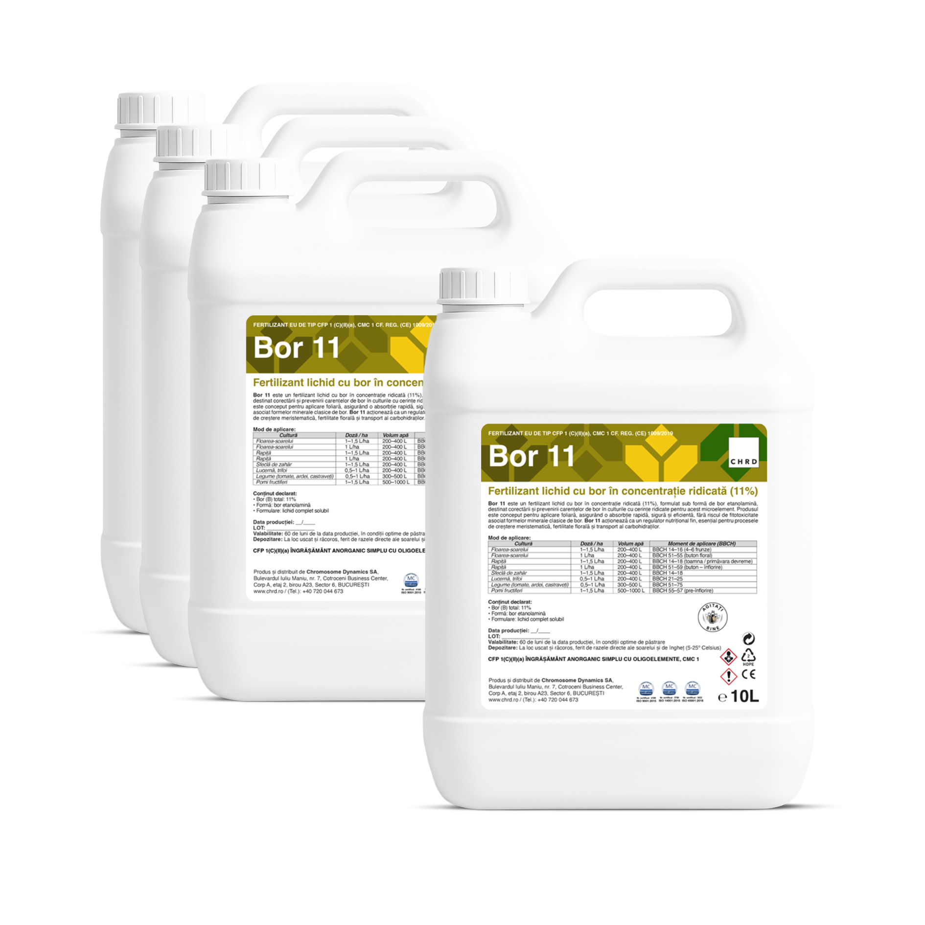 (3+1 GRATIS) BOR 11, Fertilizant lichid cu bor 11%