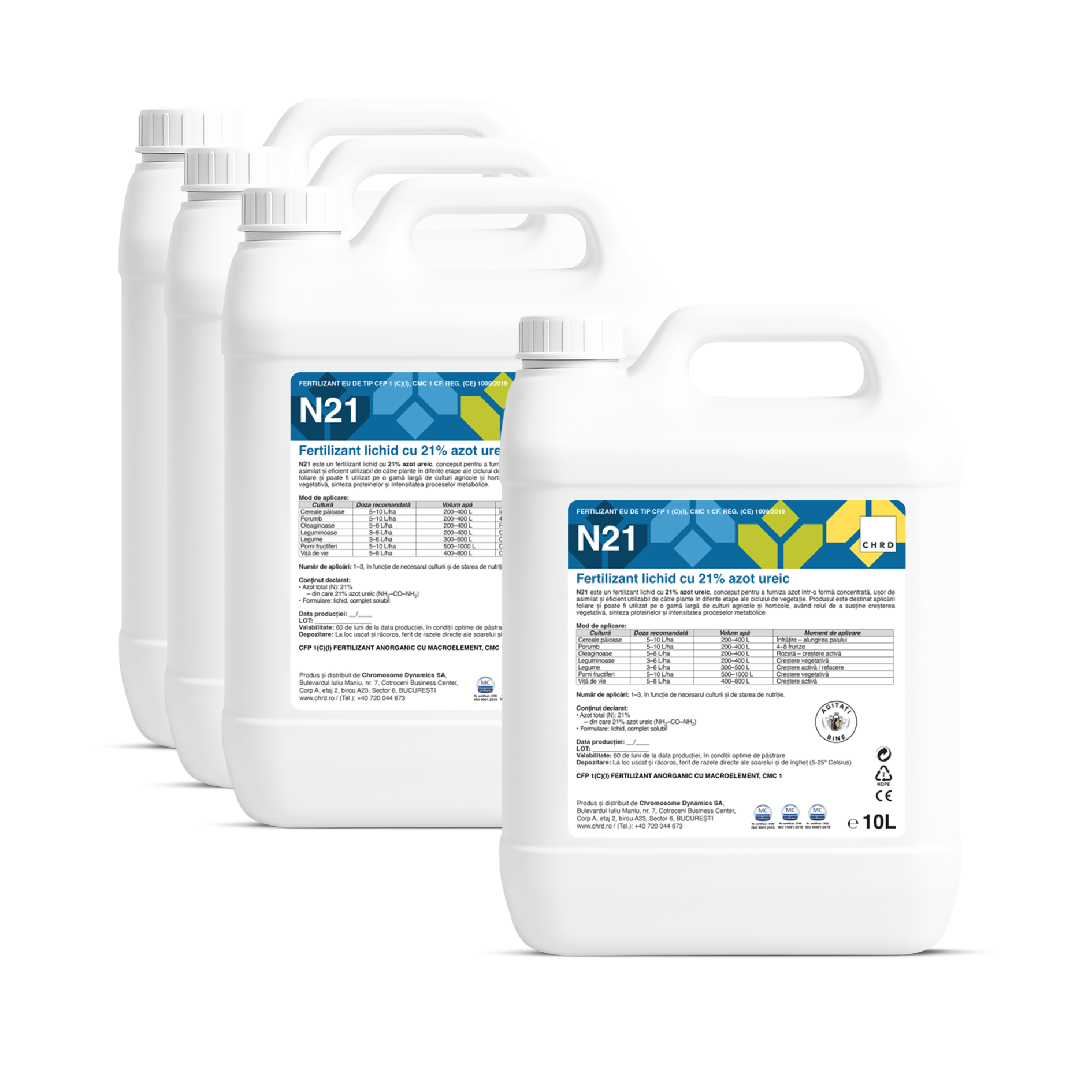 (3+1 GRATIS) N 21, Fertilizant lichid cu azot ureic 21%