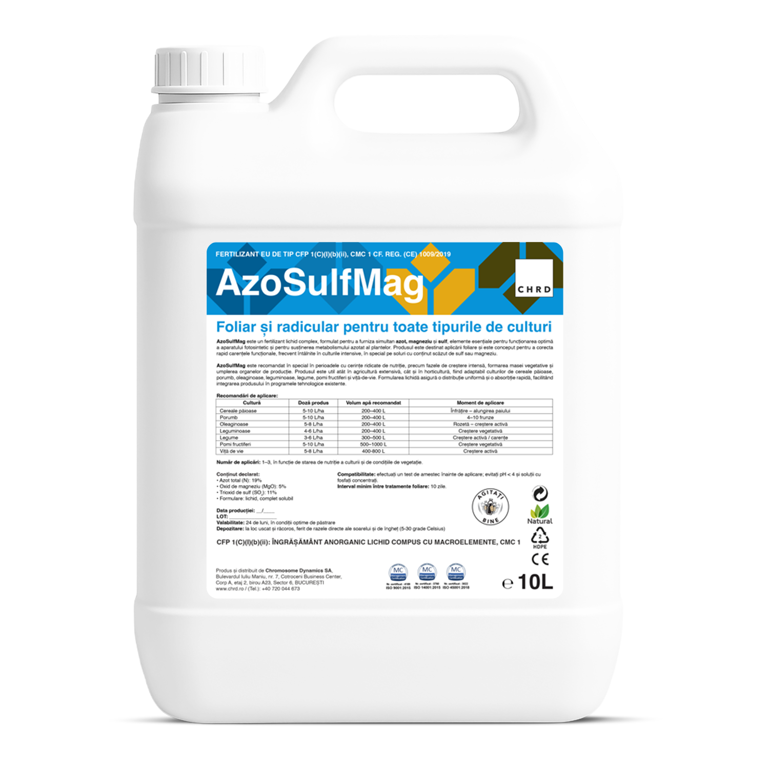 AZOSULFMAG, Fertilizant lichid complex cu azot, magneziu și sulf