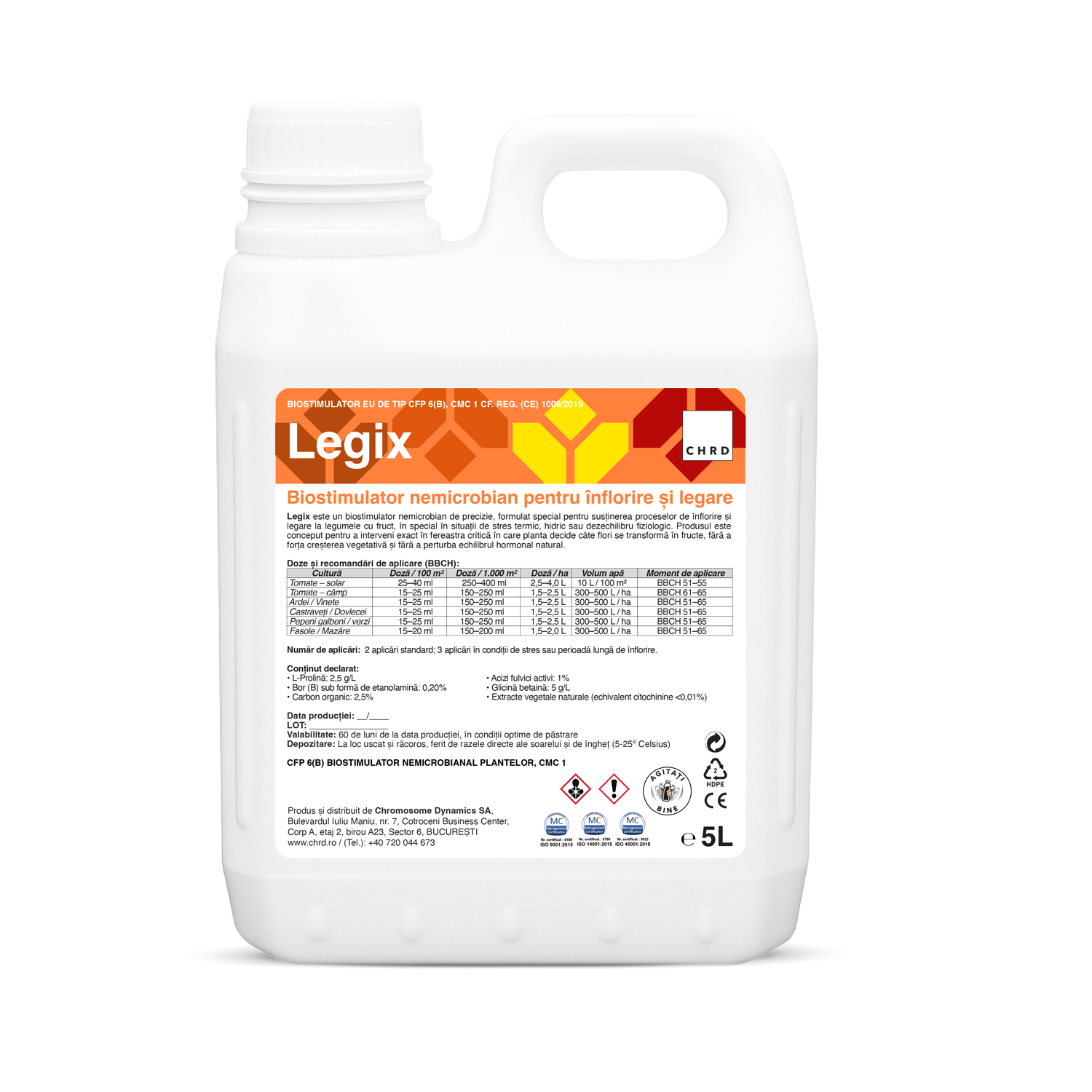 LEGIX, Biostimulator pentru susținerea înfloririi și legării la legumele cu fruct