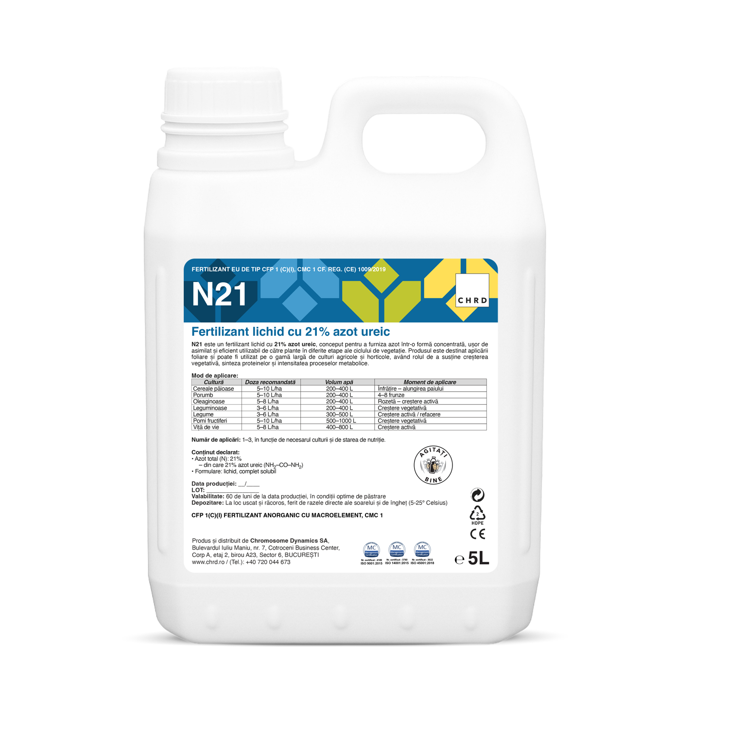 N 21, Fertilizant lichid cu azot ureic 21%