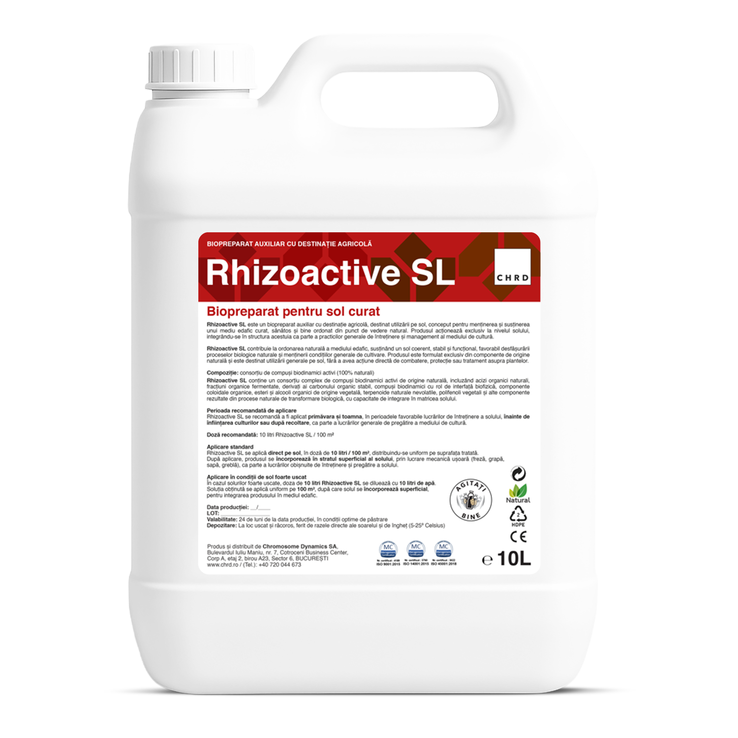RHIZOACTIVE SL, Biopreparat auxiliar cu destinație agricolă pentru sol curat