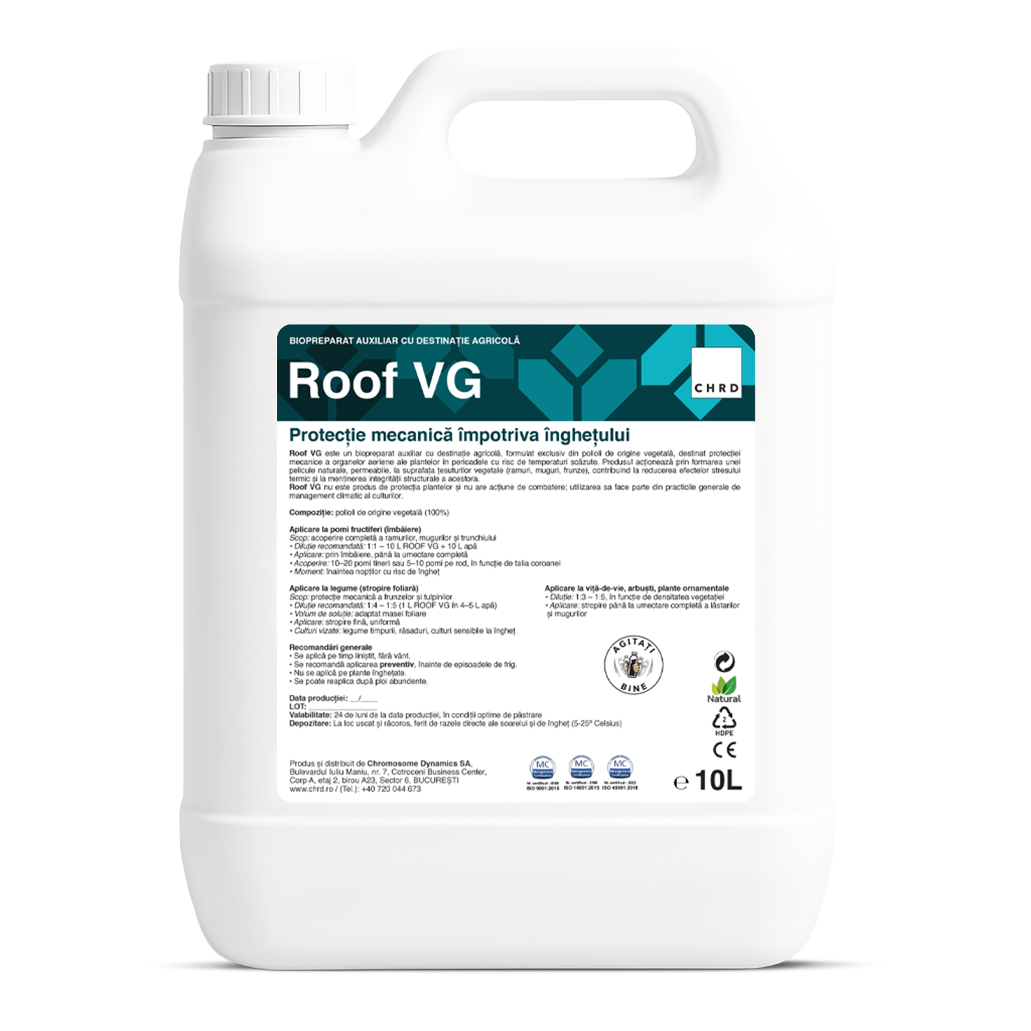 ROOF VG, Biopreparat auxiliar pentru protecție mecanică împotriva înghețului